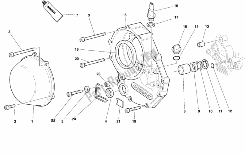 Toutes les pièces pour le Couvercle D'embrayage du Ducati Superbike 996 SPS 1999